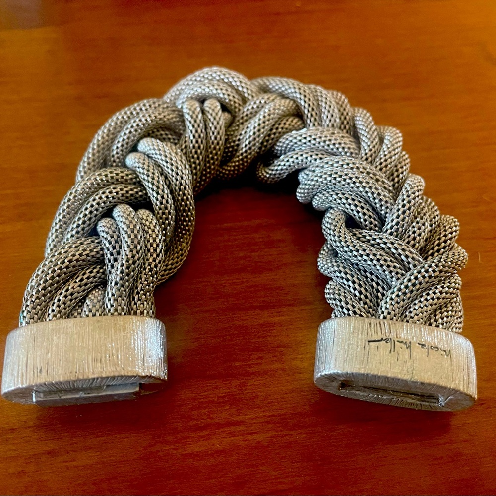 Nicole Miller Silver Braided Bracelet